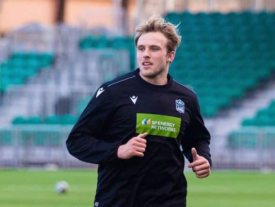 Jonny Gray takes part in a Glasgow Warriors training session at Scotstoun
