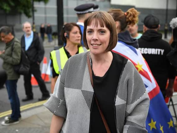 Jess Phillips, Labour MP for Birmingham Yardley, outside Parliament in September as People's Vote activists protest against the government's stance on Brexit (Picture: Chris J Ratcliffe/Getty Images)