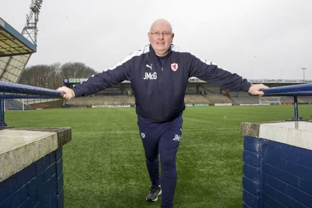 Raith Rovers manager John McGlynn is happy with his team's two-point lead in the League One title race. Picture: Ian Rutherford