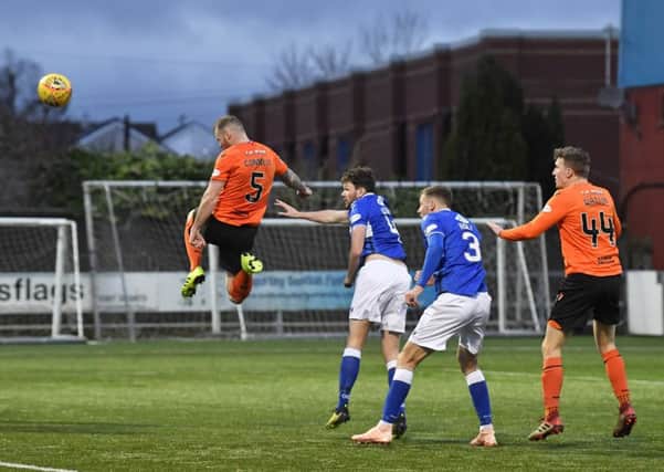 Mark Connolly scored the games only goal with a thumping header. Picture: SNS.