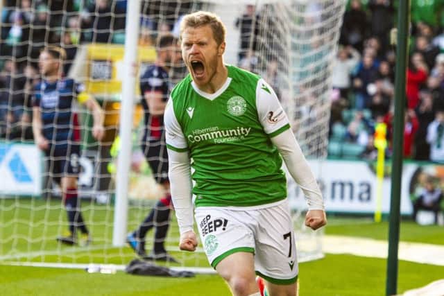 Daryl Horgan scores in a 2-2 draw with Ross County  exactly the kind of game, says the midfielder, that Hibs should have taken full points from. Picture: SNS.