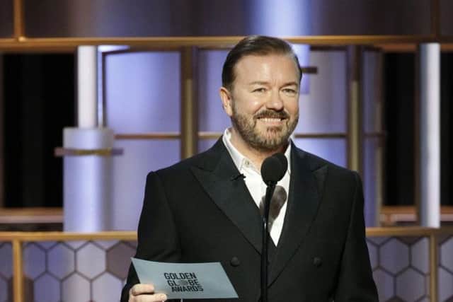 Ricky Gervais hosts the 2020 Golden Globes. Picture: PA