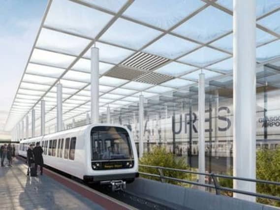 Visualisation of the metro in Glasgow Airport. Picture: Glasgow Connectivity Commission