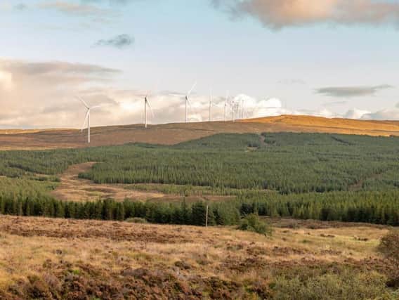 Part of a photomontage that shows the proposed Ben Sca windfarm in the north of Skye. PIC: Contributed.