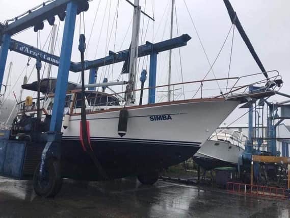 Mr Finnie's yacht Simba was found empty on a reef. Picture: Boatwatch.org
