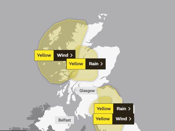 The Yellow weather warnings will stretch across much of the country. Picture: Met Office