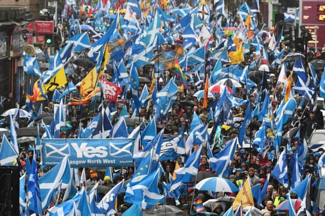 The All Under One Banner march in Glasgow earlier this month was a sea of Saltires (Picture: John Devlin)