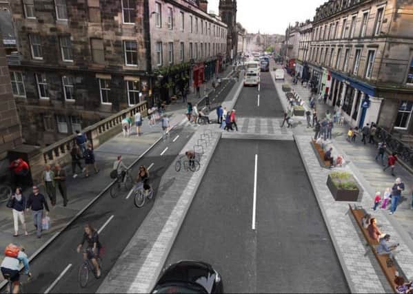 An artists impression of what George Street would look as a pedestrian area - an idea which has been put back on the table in the councils plans.