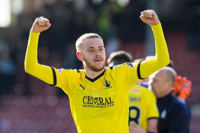 Zak Rudden on loan at Falkirk.