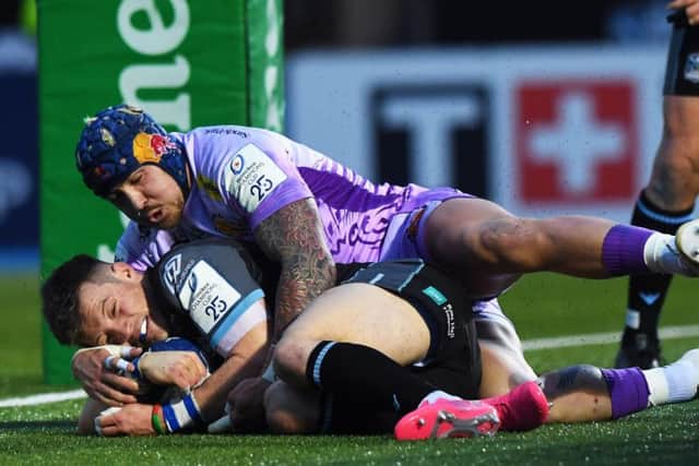Glasgow Warriors' George Horne scored against Exeter.