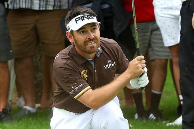 Louis Oosthuizen of South Africa plays his second shot into the 16th green. Picture: Warren Little/Getty Images