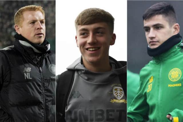 Neil Lennon spoke about Maryan Shved (far right) while Celtic have also been credited with an interest in Jack Clarke