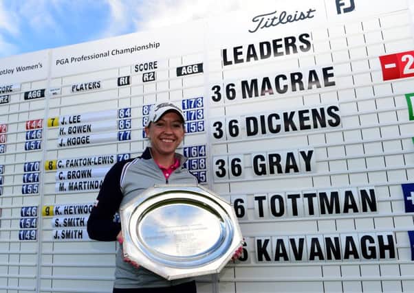 Heather MacRae poses with the trophy after winning the Womens PGA Championship for a second time in May 
last year