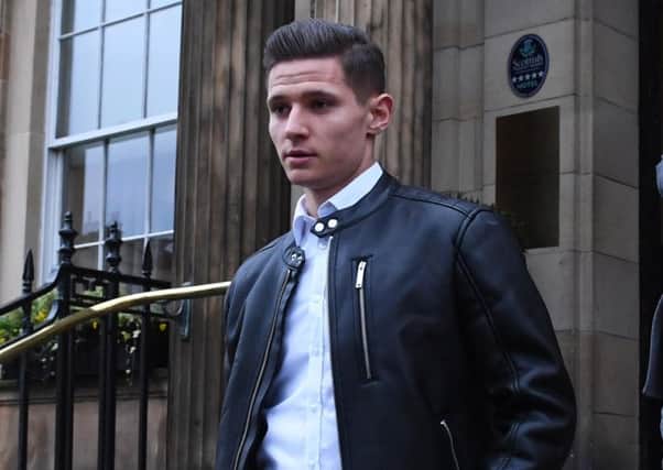 Celtic transfer target Patryk Klimala leaves his hotel in Glasgow. Picture: Paul Devlin/SNS