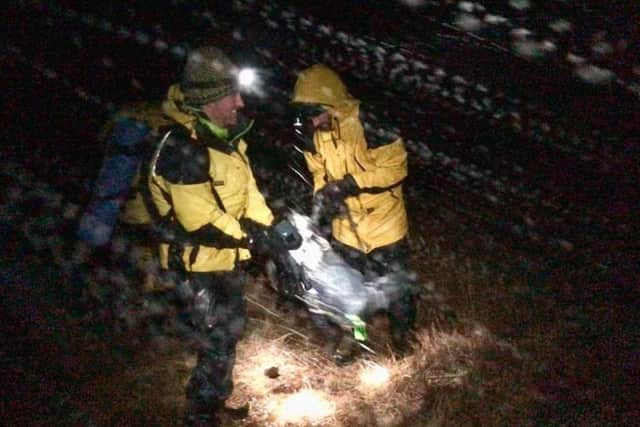 The team received a call to assist an injured walker in the Ben Alder area last night in the midst of Storm Brendan.