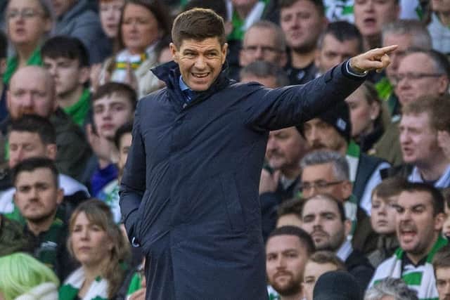 Rangers manager Steven Gerrard during his sides 2-1 away win over Celtic on 29 December. Picture: Bill Murray/SNS