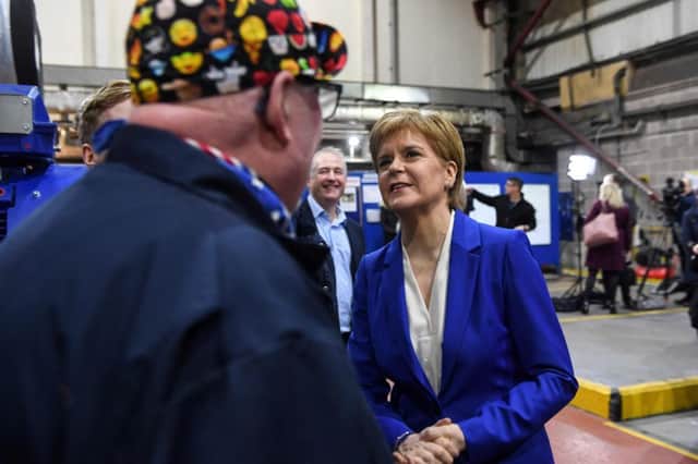 Nicola Sturgeon visits the Star Refrigeration factory in Glasgow to announce her latest initiatives to tackle climate change. Picture: Getty