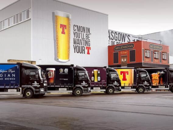 Tennents, which is brewed in Glasgow, remains the best-selling lager brand in Scotland. Picture: Andy Buchanan