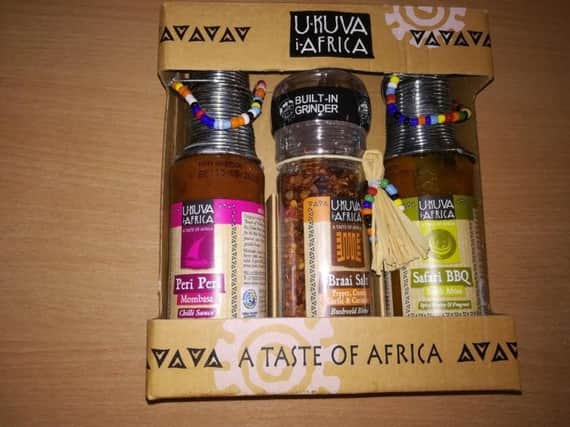 The sauces are sold in Oxfam.
