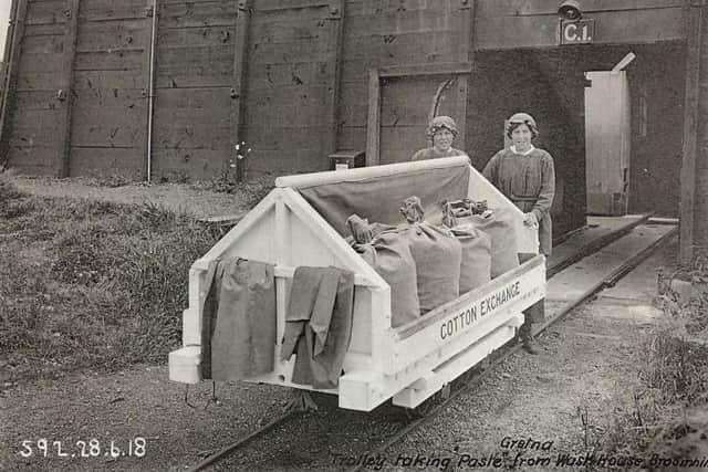 A train loaded up with products for 'Nitro-Glycerine Hill' where gun cotton and nitro-glycerine was "kneaded together in a sort of devil's porridge," Sir Arthur Conan Doyle wrote. PIC: Courtesy of The Devil's Porridge Museum.