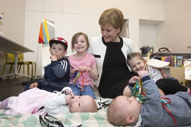 First Minister of Scotland, Nicola Sturgeon tours the V and A Dundee museum.