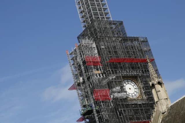 The Queen Elizabeth Tower, which holds the bell known as Big Ben, is undergoing extensive renovations. Picture: AP
