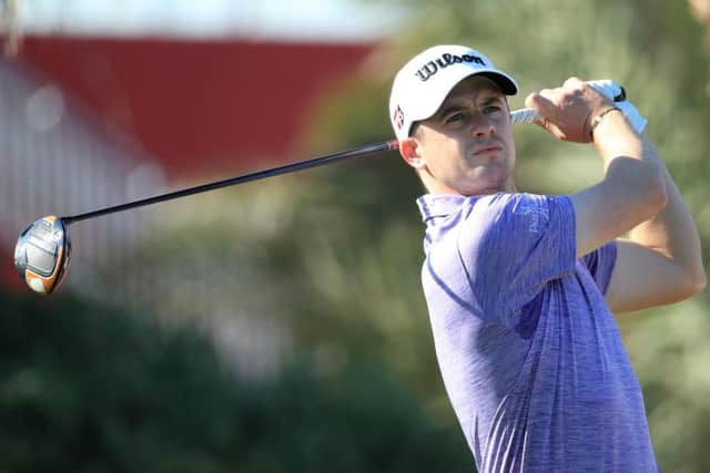 David Law on his way to a four-under-par 68 in the second round of the Abu Dhabi HSBC Championship