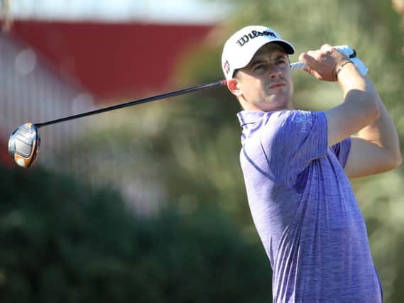 David Law on his way to a four-under-par 68 in the second round of the Abu Dhabi HSBC Championship