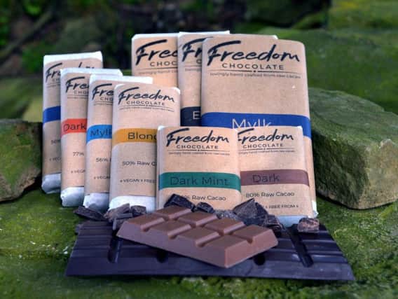 The Freedom Chocolate range, made in Dumfries, is free from dairy, gluten, nuts and soy. Picture: Contributed