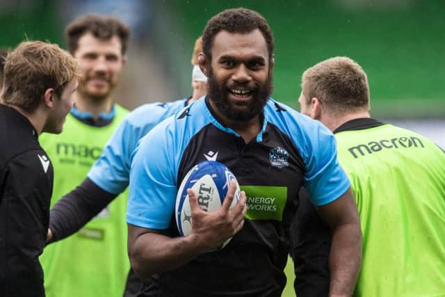 Leone Nakarawa will hope to mark his second debut for Glasgow with the victory they need against Sale. Picture: Ross MacDonald/SNS /SRU