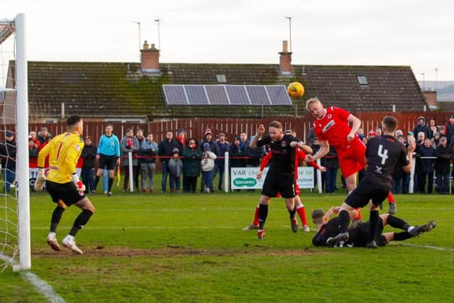 Keiran McGachie goes close for Bonnyrigg Rose against Clyde at New Dundas Park. Picture: Scott Louden