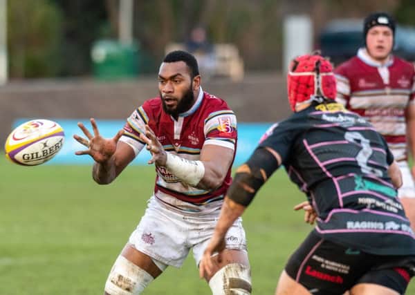 Mesu Kunavula
 in action for Watsonians against Ayr. Picture: Ian Georgeson