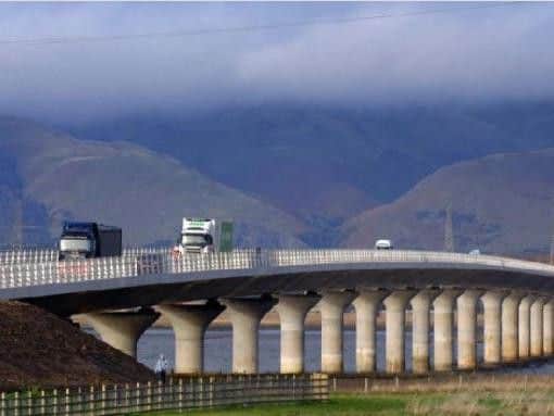 Clackmannanshire Bridge where Jamie Lynch fell from on Sunday night picture: JPI Media