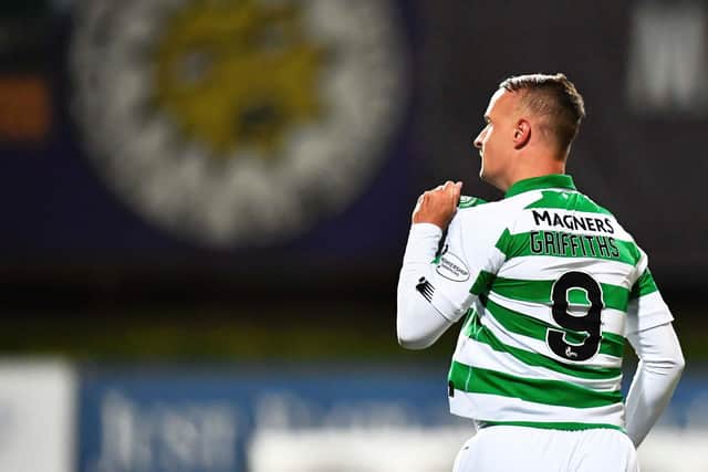 Leigh Griffiths celebrates scoring for Celtic against Partick Thistle in the Scottish Cup