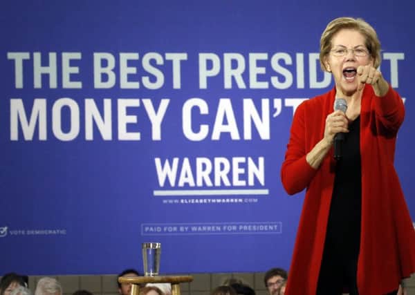 Elizabeth Warren has been embroiled in an angry row with fellow left-winger Bernie Sanders (Picture: Sue Ogrocki/AP)