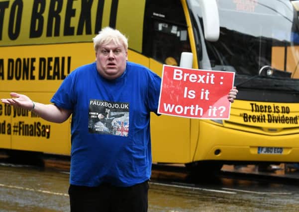 Singing Boris Johnson impersonator FauxBoJo questions the value of Brexit (Picture: John Devlin)