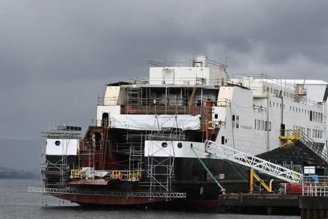 The Glen Sannox ferry under construction at the Ferguson Marine yard. Picture: John Devlin