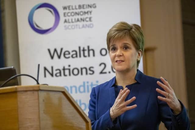 Nicola Sturgeon delivered the keynote address to the Wealth of Nations 2.0 Conference at Edinburgh University. Picture: WPA Pool/Getty Images