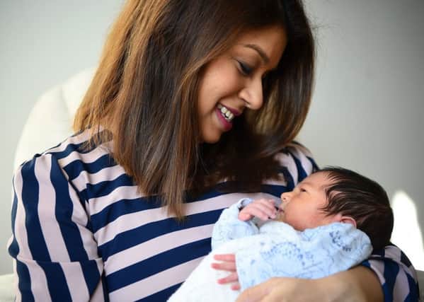 Tulip Siddiq MP with her newborn son. Picture: Kirsty O'Connor/PA