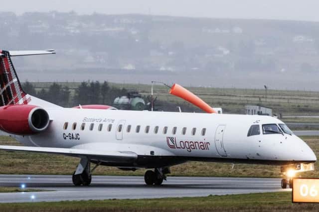 A Loganair Embraer jet similar to the aircraft involved. Picture: Loganair
