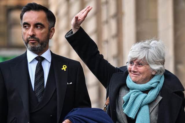 Clara Ponsati and her lawyer Aamer Anwar arrived at the Sheriff Court. Picture: Jeff J Mitchell / Getty