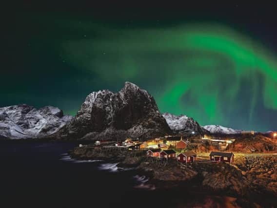 The elusive Northern Lights, which can be seen if conditions are good, while sailing the Norwegian coastline