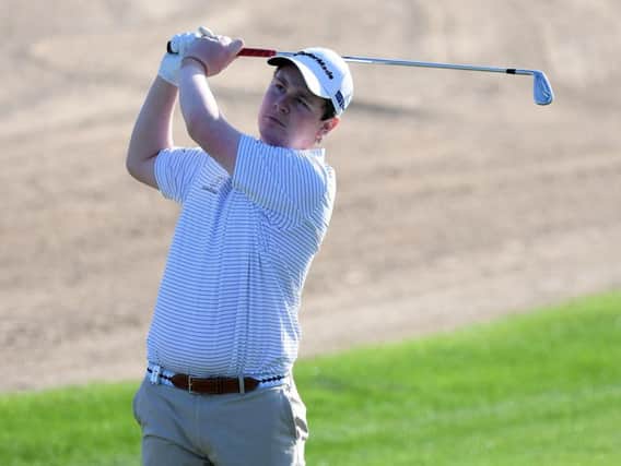 Bob MacIntyre on his way to an opening two-over-par 74 in the Omega Dubai Desert Classic