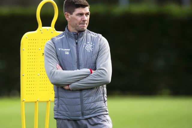 Steven Gerrard will take charge of his 100th Rangers match when the Ibrox side take on Hearts on Sunday. Picture: Gary Hutchison / SNS