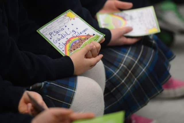 Children at the Bun-sgoil Taobh na Pairce Gaelic medium primary school in Edinburgh. Picture: Neil Hanna