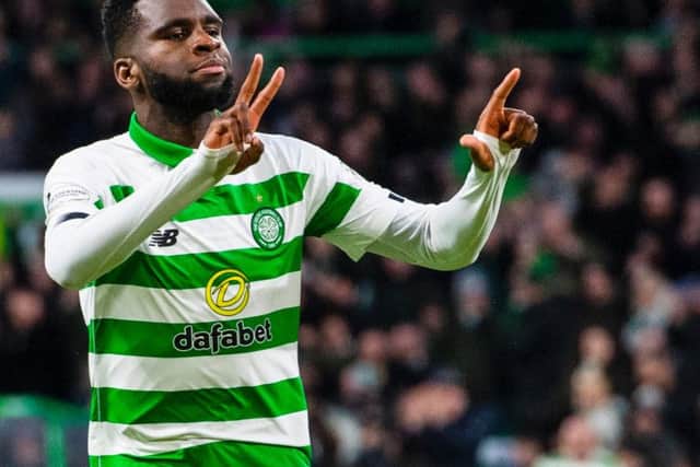 Odsonne Edouard celebrates his second and Celtic's third in the Hoops' 3-0 win over Ross County