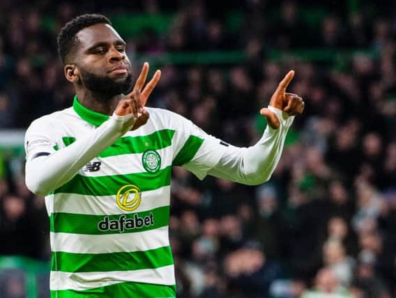 Odsonne Edouard celebrates his second and Celtic's third in the Hoops' 3-0 win over Ross County