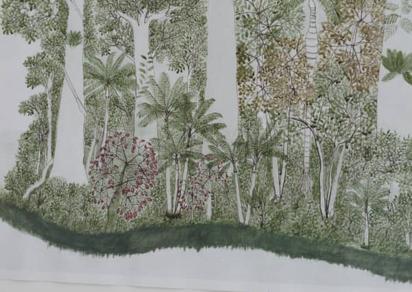Detail from Cycle of the Maloca Plants, by Abel Rodriguez, part of Seized by the Left Hand at DCA
