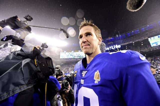 Giants star Eli Manning announced his retirement last week, sparking a debate over whether he should be a 'Hall of Famer'. Picture: Steven Ryan/Getty Images