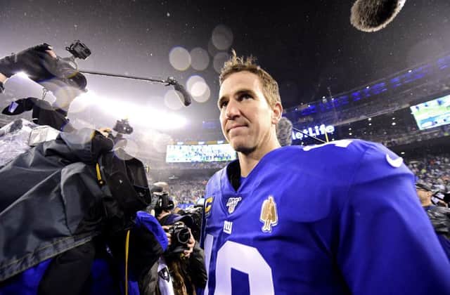Giants star Eli Manning announced his retirement last week, sparking a debate over whether he should be a 'Hall of Famer'. Picture: Steven Ryan/Getty Images